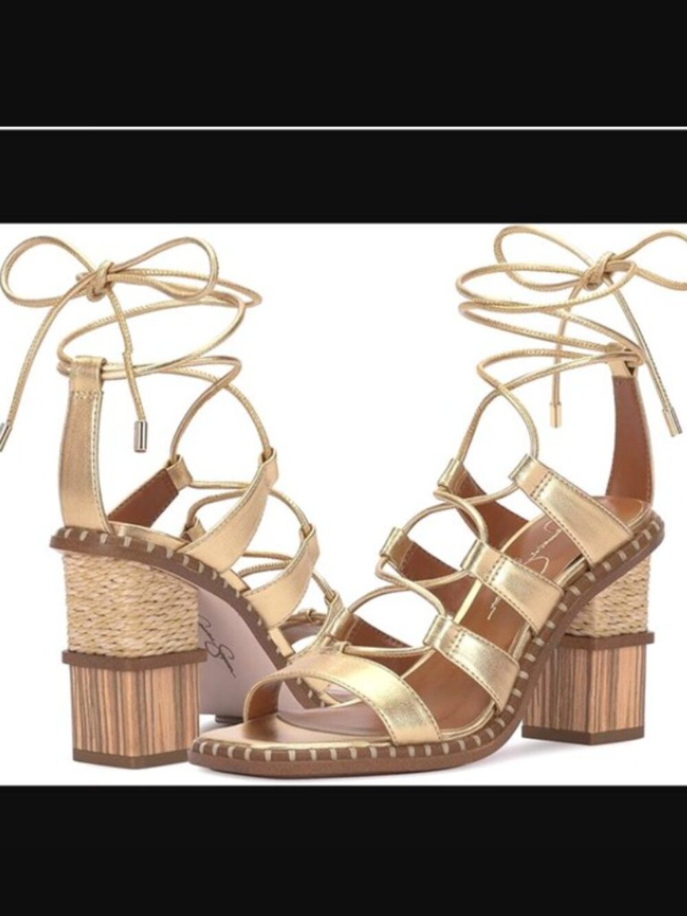 NIB Jessica Simpson Goldtone Lonor Sandal size 8.5